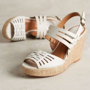 Trask 'Willow' Leather Platform Wedge Sandal